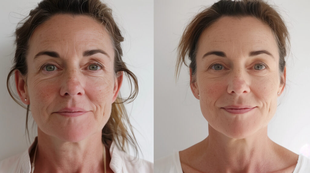 Copper peptide serum before and after skin results