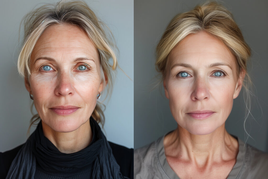 Copper peptide serum before and after skin results