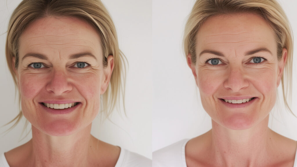 Copper peptide serum before and after skin results