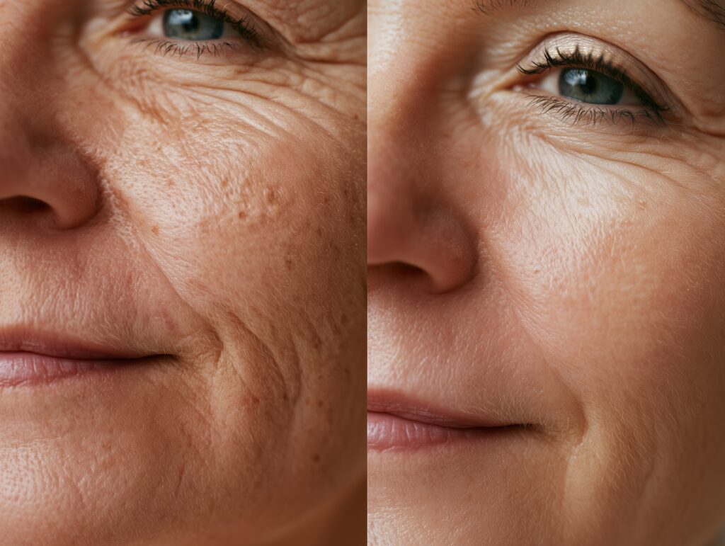 Copper peptide serum before and after skin results